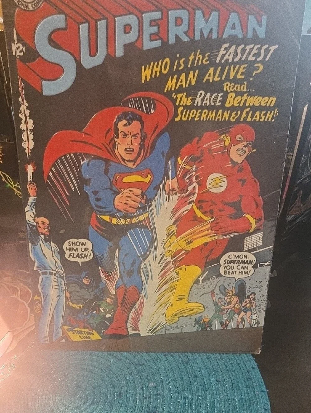 DC Superman vs The Flash Comic Cover - Red, Blue, Yellow